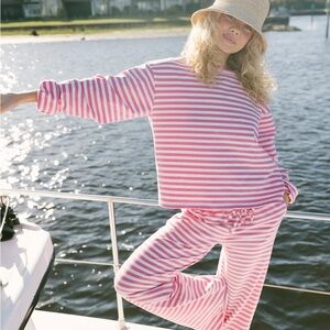 Breakers Oversized Striped Top & Pants SET - Bubblegum Pink from Fancy D Botique